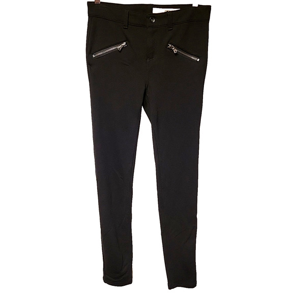 DKNY Womens‎ Zip Pocket Skinny Fit Pants Emo Black Stretch Punk Grunge Size 4 - Picture 1 of 10